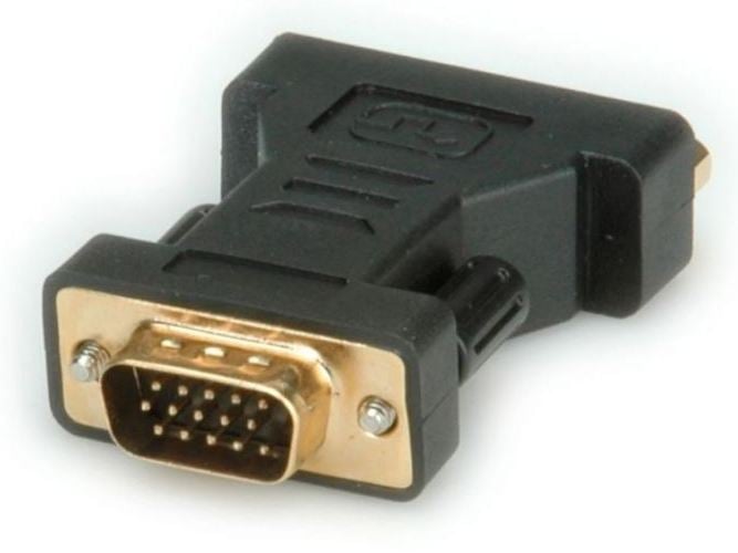 Adaptor VGA 15 pini tata, la DVI 24+5 pini mama, rezolutie 1080P, Roline 12.03.3110