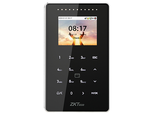 Controler acces si pontaj, TCP/IP, Wi-Fi, RFID 125KHz, MF 13.56MHz, Wiegand, tastatura, ecran LCD 2.4 inch, ZKTeco ACO-SC800-12-W-B