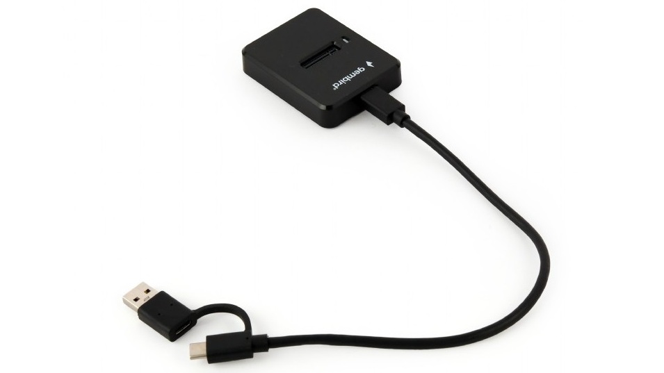 Adaptor USB Type-C 3.1, Gembird DD-U3M2, drive slot M2, SATA, NVME SSD, statie andocare, negru