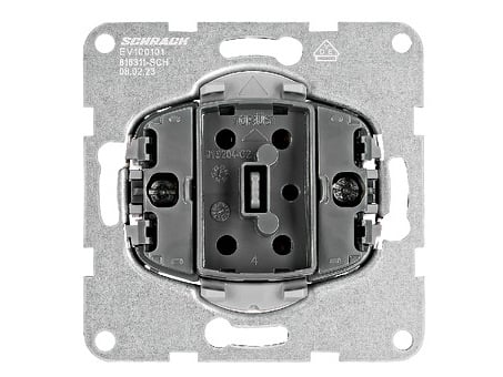 Insert intrerupator simplu, 230AC, 8 ohm, montaj incastrat, cleme cu element elastic, IP20, Schrack EV100101