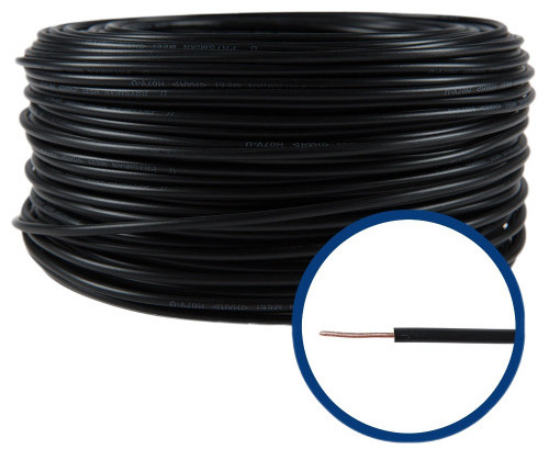 Conductor FY 1,5 mm, solid, 100 m, FY1.5-NEGRU