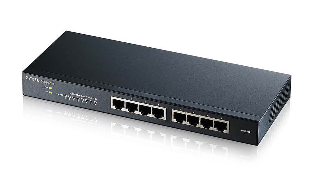 Switch Zyxel GS1900-8-EU0102F, 8 porturi 100/1000Mbps, management