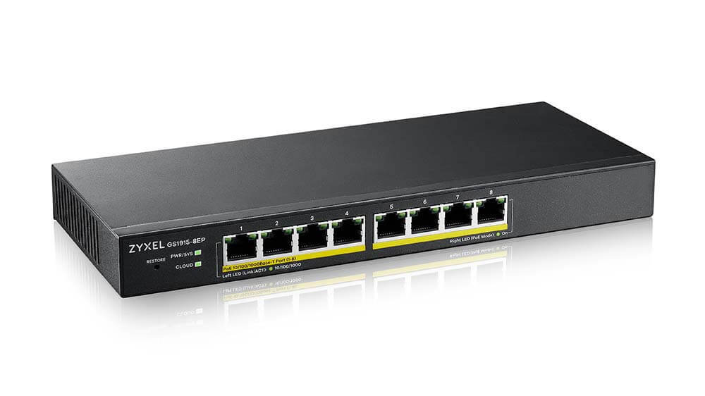 Switch Zyxel GS1915-8EP-EU0101F, 8 porturi PoE 100/1000Mbps, PoE 60W