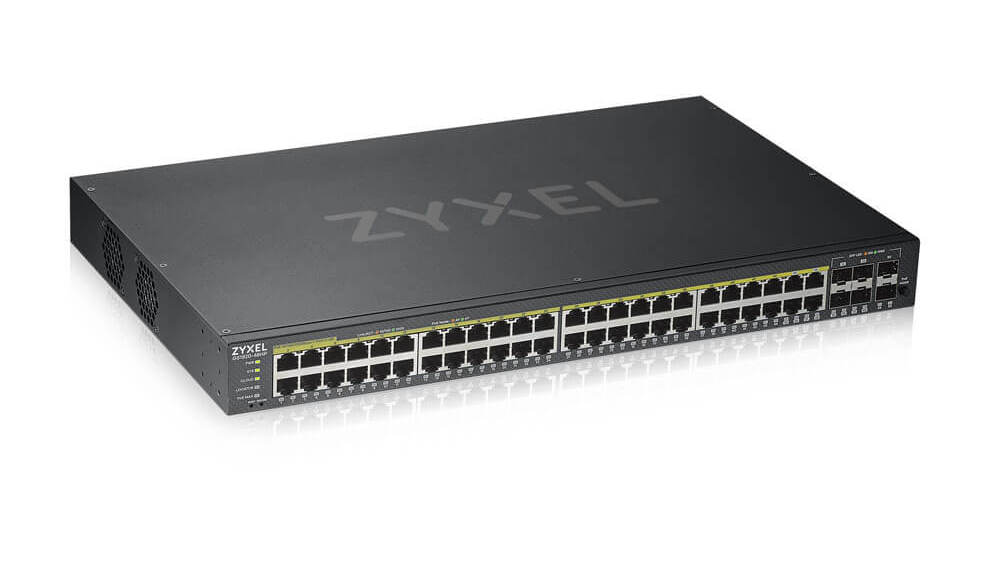 Switch PoE Zyxel GS192048HPV2-EU0101F, 48 porturi, 100/1000Mbps, 375W, management Nebula cloud, montare in rack