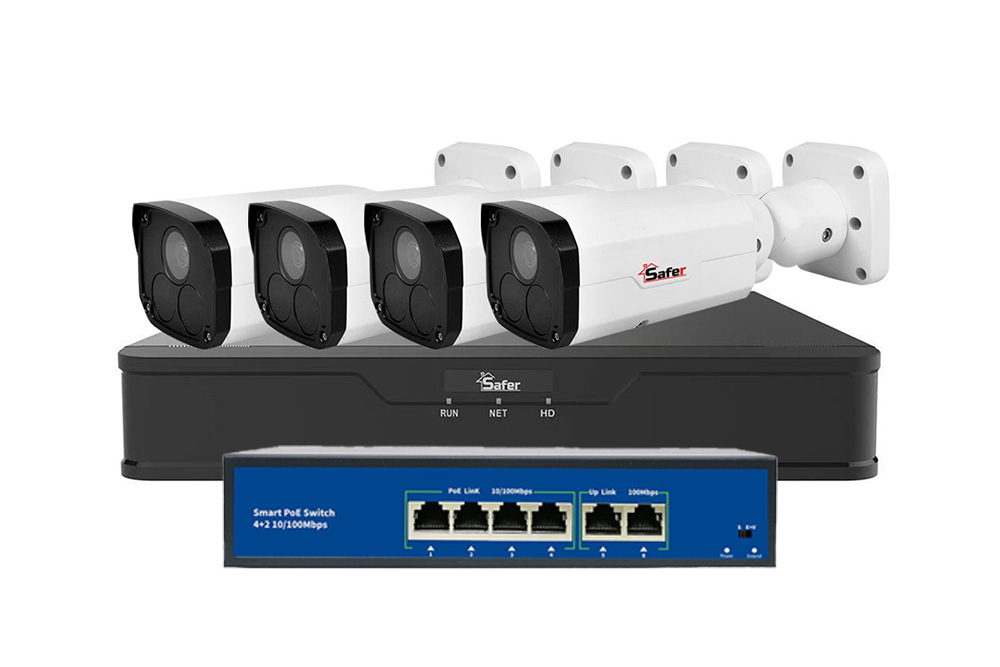 Kit supraveghere 4 camere IP Safer 2MP Starlight PoE, KITNVR4CAM2K