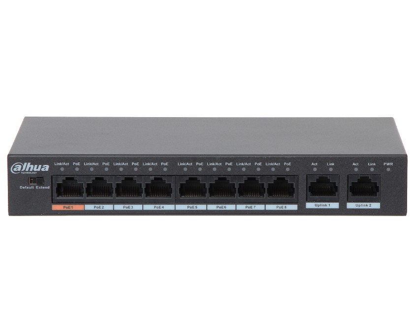 Switch 8 porturi POE 100MB/s + 2 WAN Gigabit 96W Dahua PFS3010-8ET-96-V2