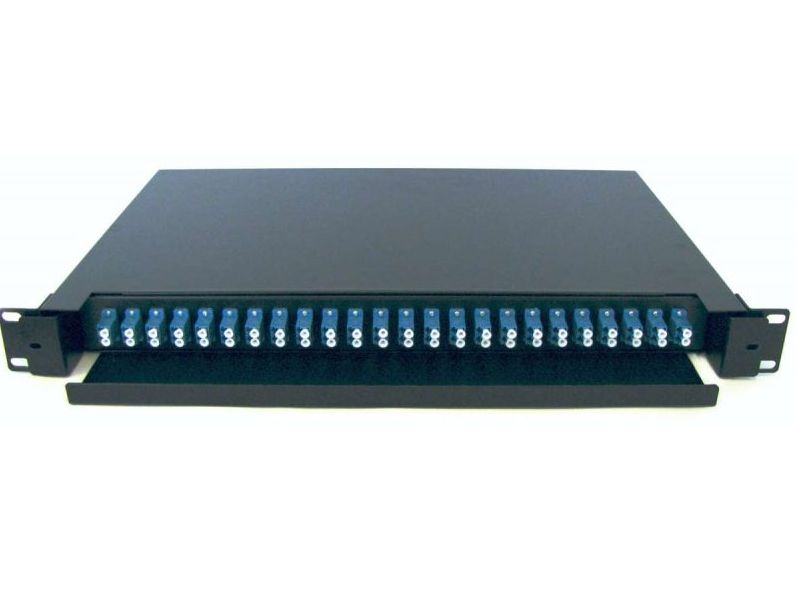 Patch Panel pentru fibra optica, 24x LC/UPC Duplex + 24x Pigtail + tuburi termo protectie, Braun Group PPS-24LUPC-D