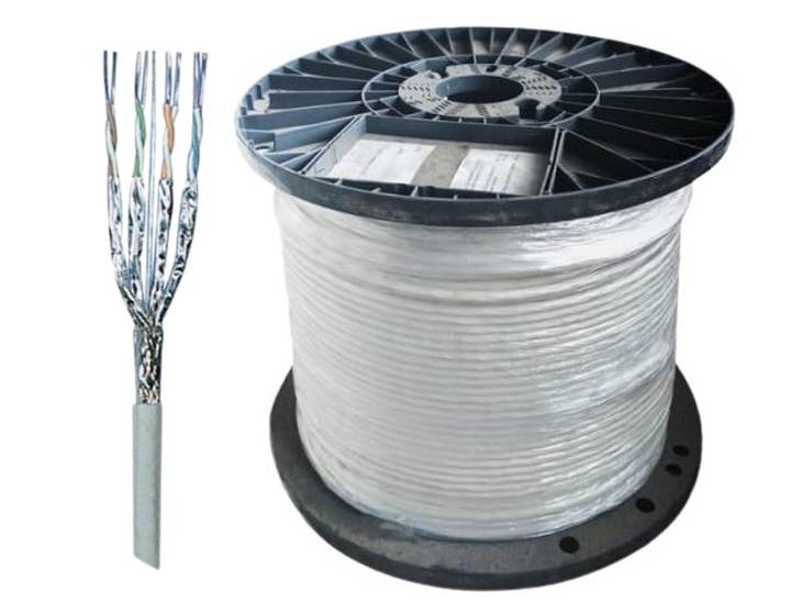 Cablu S/FTP CAT6A, 23AWG, numar fire 8, tambur 500 metri, IP20, Gri, Reichle & De-Massari AG R305649