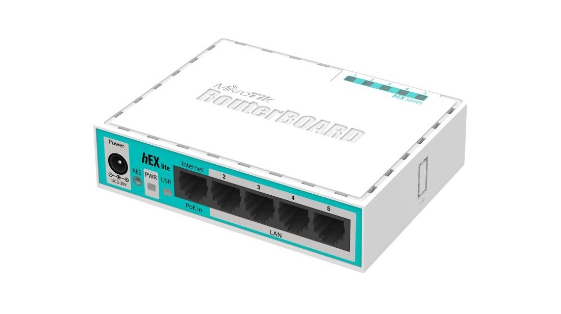 Mikrotik, hEX lite, rb750r2, Router cu 5x Ethernet, 850 MHz