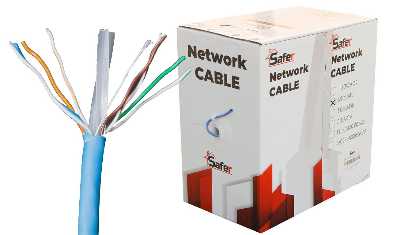 Cablu de retea UTP Cat6, Cupru, 305 metri, Safer, SAF-UTPCU-CAT6-305M