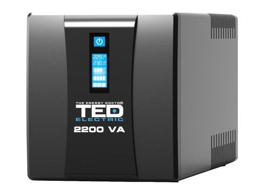 UPS cu stabilizator TED TED004666, 2200VA, 1250W, 4x baterii de 12V, 7.1Ah, 3x prize Schuko, IP20