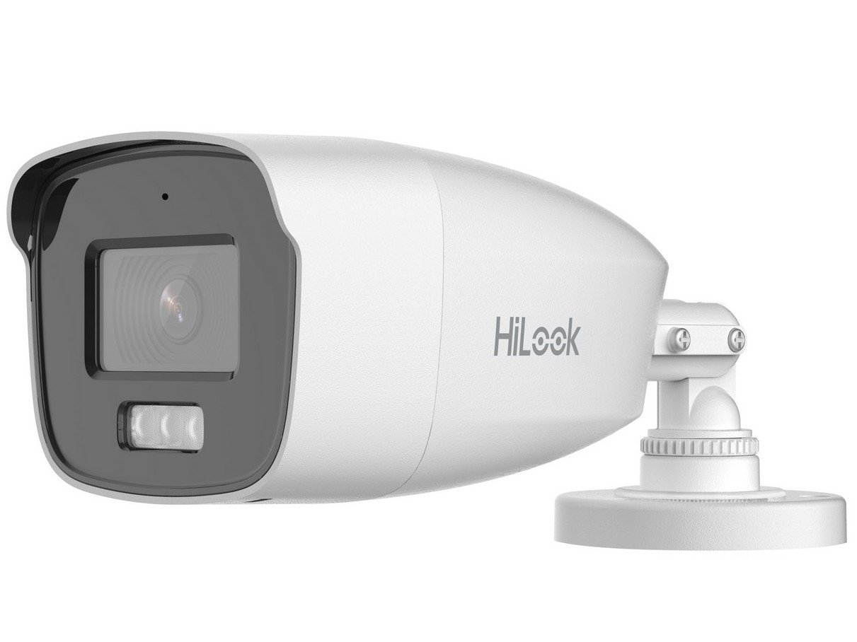 Camera de supraveghere pentru exterior, HDTVI, Hikvision HiLook THC-B227-LMS(2.8mm), 2MP, 2.8mm, iluminare duala LED si IR 40m, microfon, IP66