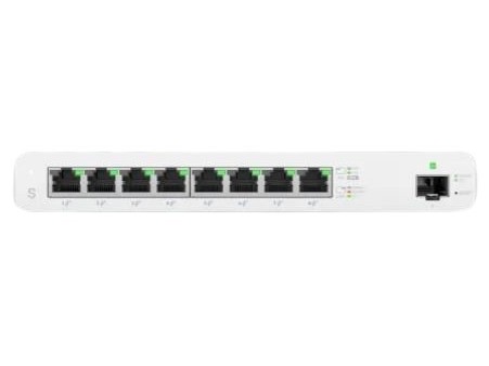 Switch 8 porturi PoE Gigabit, 1 port SFP, 110W, indicator LED, Bluetooth, Ubiquiti UISP-S