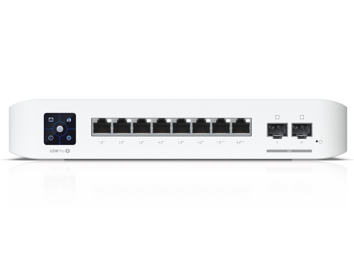 Switch PoE Ubiquiti USW-PRO-8-POE, 8 porturi, 56Gbps, putere PoE 120W