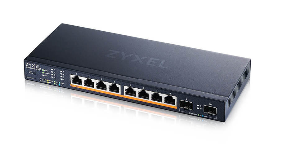 Switch PoE Zyxel XMG1915-10EP-EU01, 10 porturi (8x 2.5GbE PoE + 2x SFP Uplink), cu management NebulaFlex