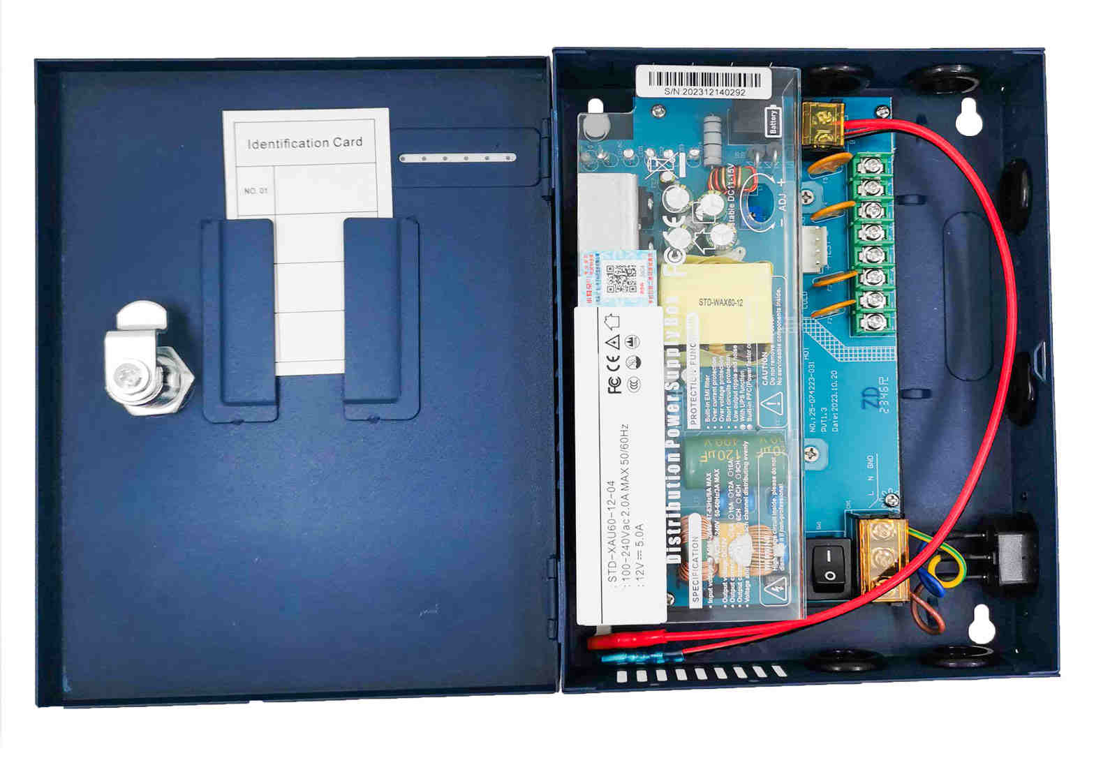 Sursa de alimentare 12 VDC 5A, 96-264VAC, Backup, Cutie solida din metal, cheie, Safer SAF-XZU60-12-4