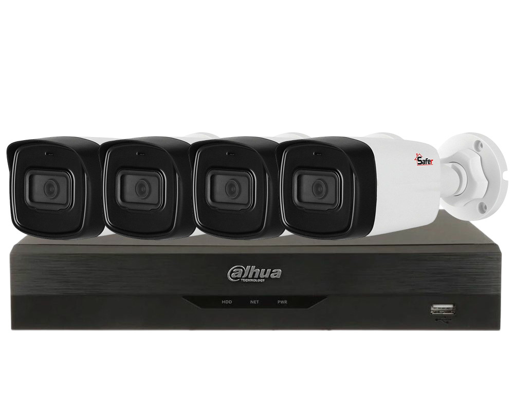 Kit supraveghere video 2MP Full HD, DVR cu 4 camere tip bullet, smart IR 40m, 2.8 mm, KIT4EXT30IRDAH