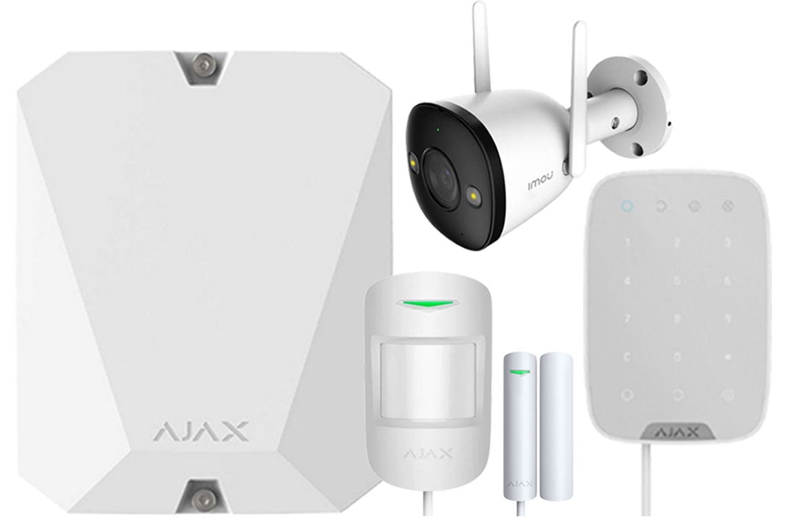 Pachet cu sistem de alarma AJAX Hibrid, 100 zone, GSM, Camera IP exterior IMOU si card microSD GRATUIT, KITAJAX2G-CAMEXT-SD