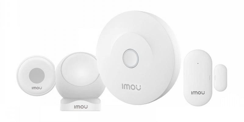 Kit securitate inteligenta IMOU cu gateway Zigbee 3.0, WiFi 2.4 GHz, senzor miscare, senzor usi/ferestre si buton alarma, KIT-Alarm(ZG2)-EU-5