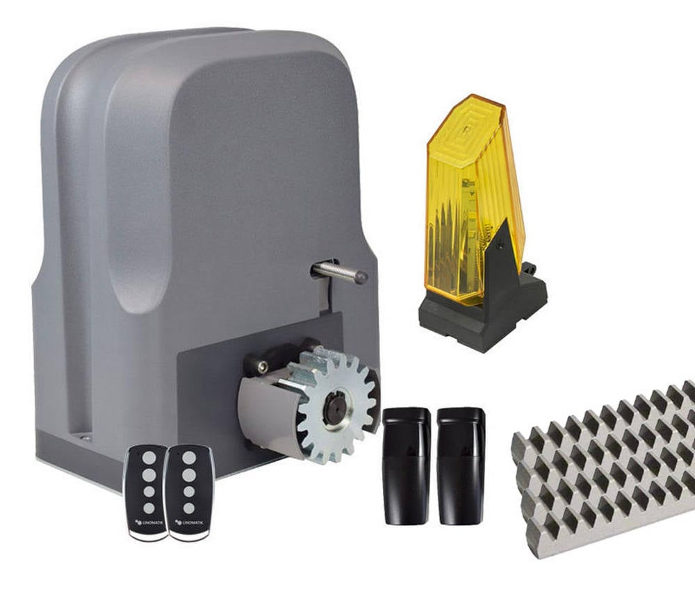 Kit automatizare poarta culisanta 600 Kg Linomatik Slide6+ 4 metri cremaliera metalica SLIDE6KIT-NCP-FULL