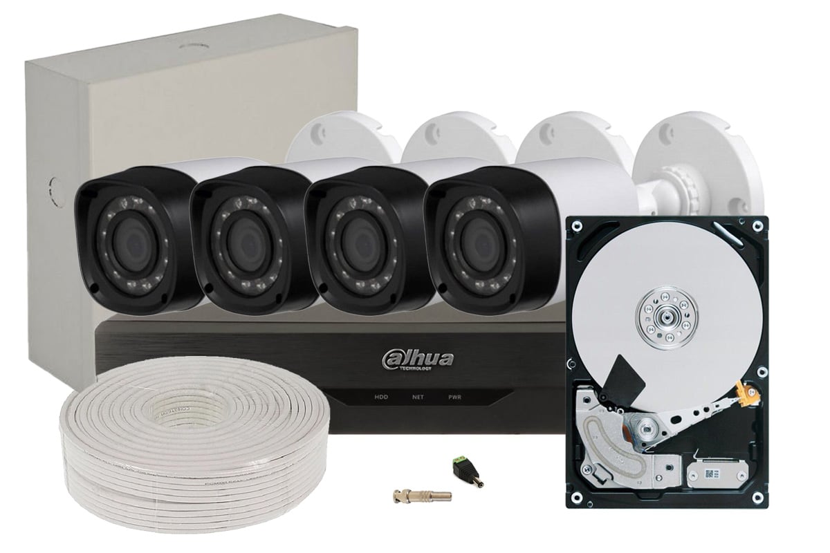 Kit complet de supraveghere video Safer, 8 MP - 4K, 4 camere, IR 20m, DVR 4 canale, HDD 2 TB, KITSAF-4X-8MP28I20-ACC-HDD