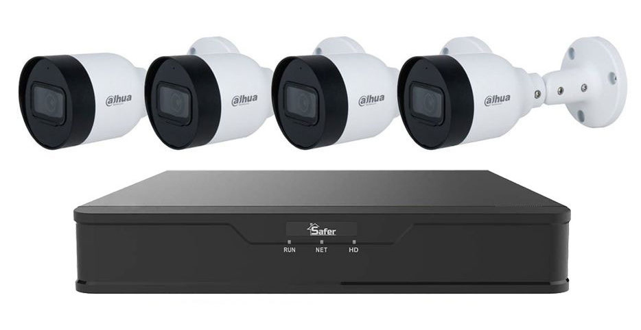 Kit de supraveghere IP pentru exterior, simplu, 4 camere 5MP, IR 30m, NVR, KITIP5MP8M-S