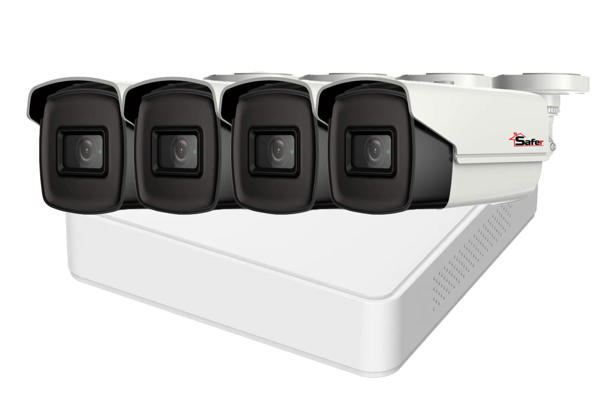 Kit de supraveghere, 4 camere exterior 5MP, 2.8mm, IR 40 metri si DVR 4 canale, Hikvision KITHIK4X-5MP4028