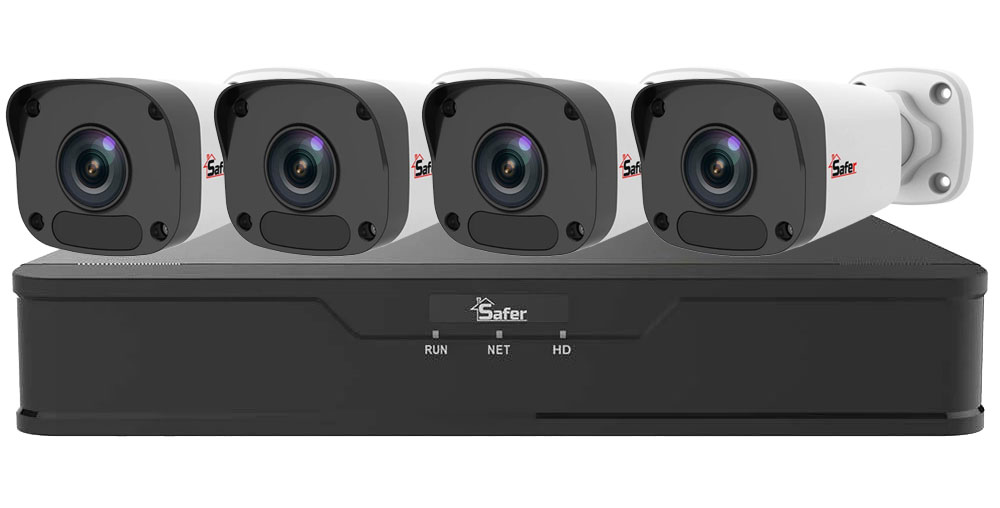 Kit de supraveghere IP, 4 camere exterior 4MP, 2.8mm, IR 30 metri si NVR 4 canale, KITIP-4X-4MP2830POE