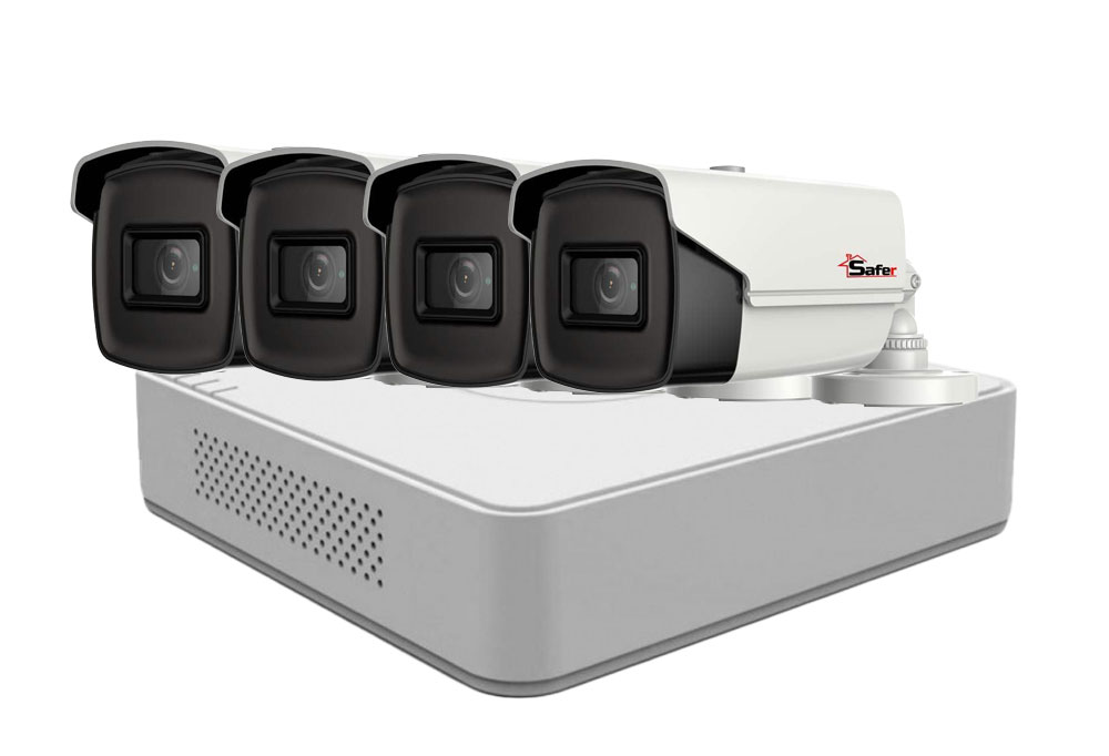 Sistem de supraveghere 4 camere exterior 5MP 2K, 3.6mm, IR 80m, DVR 4 canale Hikvision KITHIK-4X-5MP36IR80