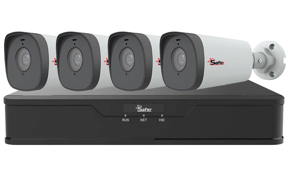 Kit de supraveghere IP, 4 camere exterior 5MP, 4mm, IR 80 metri si NVR 4 canale, KITIP-4X-5MP480POE