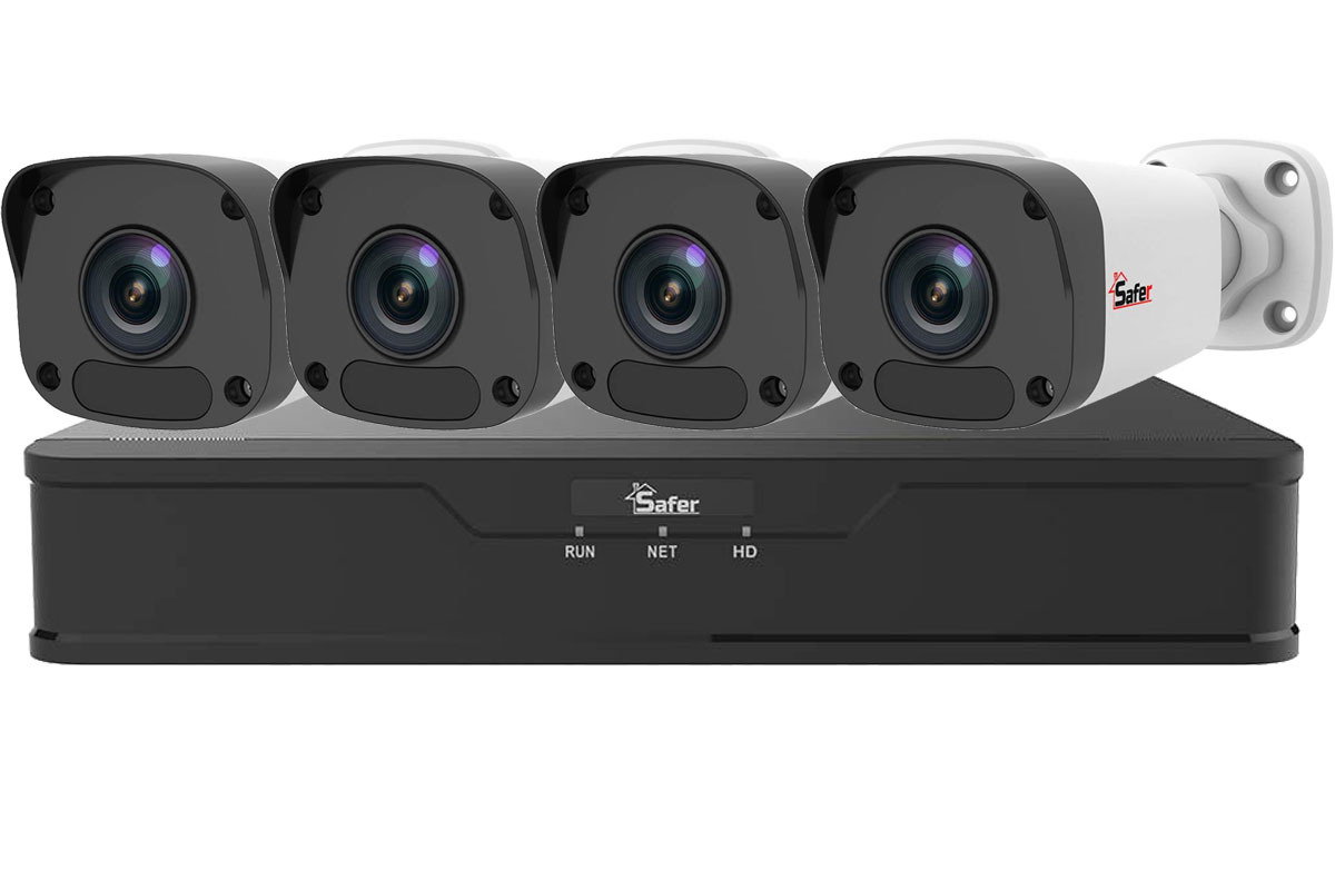 Kit supraveghere video Safer, 4 camere, 2MP Full HD, NVR 4 canale, SAF-4X2MPLED-POE