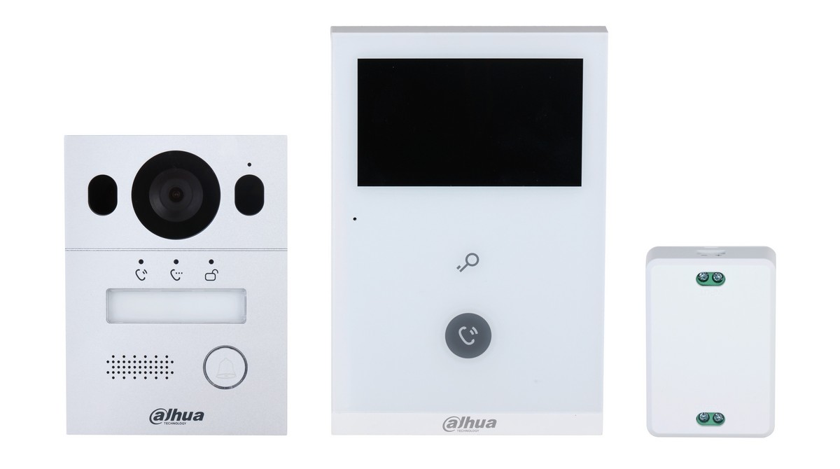 Kit videointerfon IP Dahua Eco Series KTX02(F), 2 fire, monitor 4.3inch, Wi-Fi, 2MP, slot MicroSD, IP65, IK07, aplicatie mobila