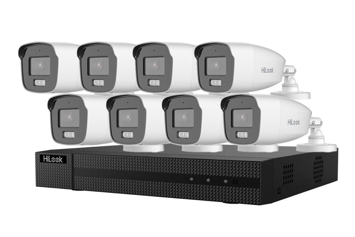 Kit de supraveghere, 5MP, Iluminare duala 40m, DVR 8 canale, Hikvision HiLook, KIT8EXTHIK5MP-DVR2MP