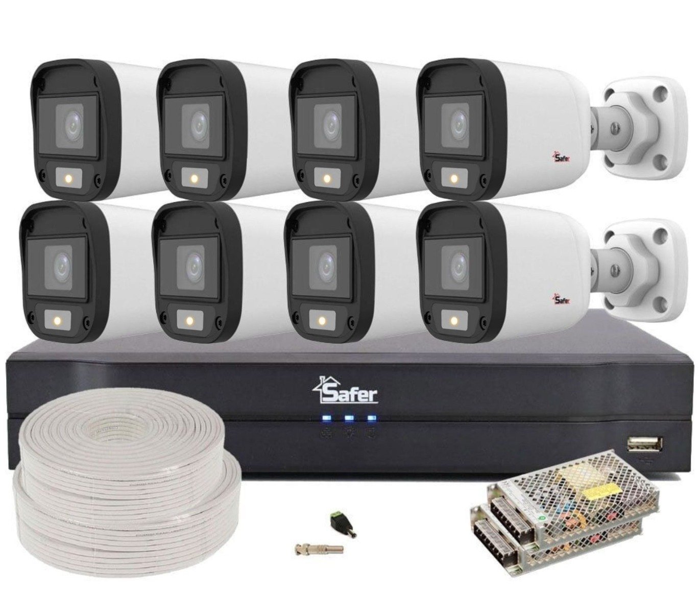 Kit supraveghere video, 8 camere exterior, 2MP, IR LED 20 m, Dahua