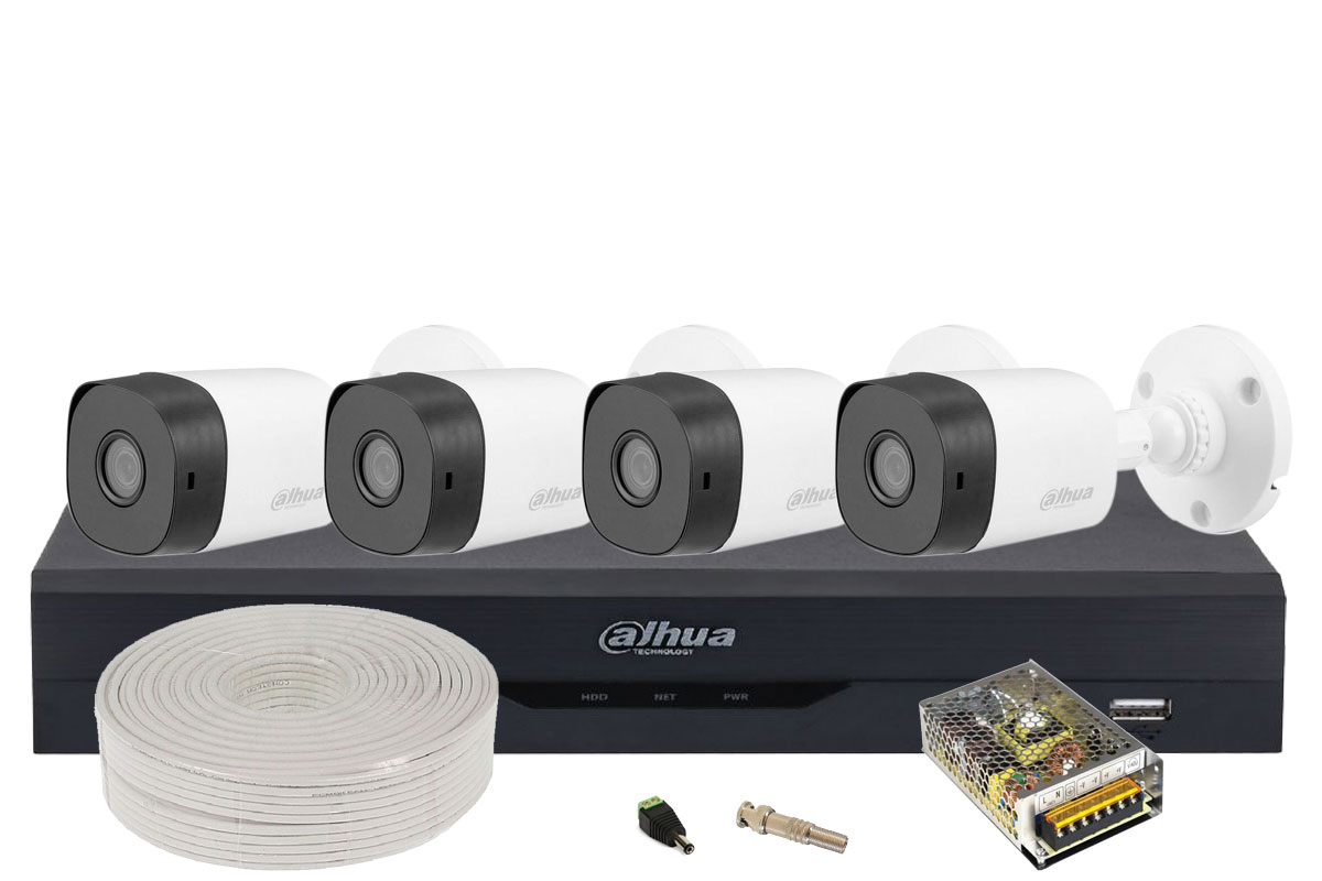 Kit 4 camere 2MP si DVR 4 canale, Dahua KIT8FHD-DAH200-3