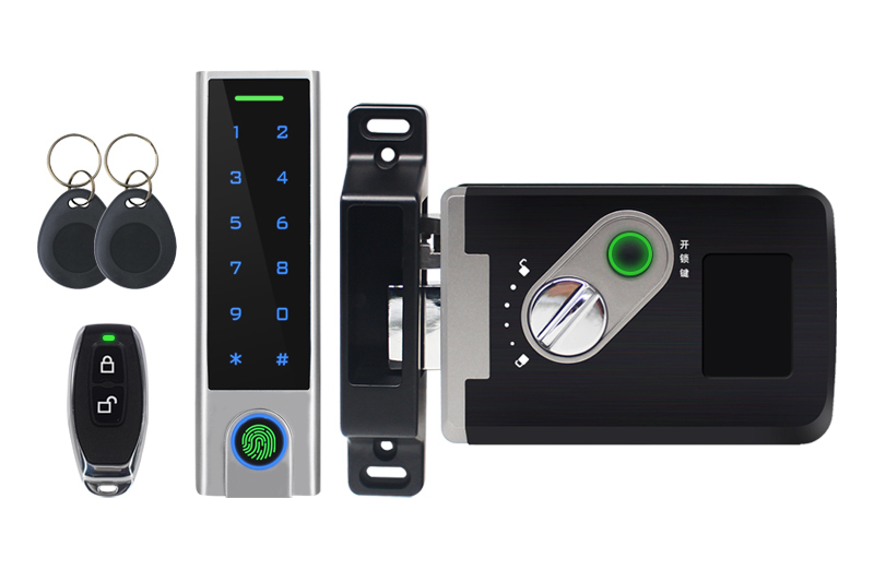 Pachet complet pentru control acces, wireless, tastatura, amprenta, Telecomanda, Yala si TAG RFID, SECUKEY-D7-X