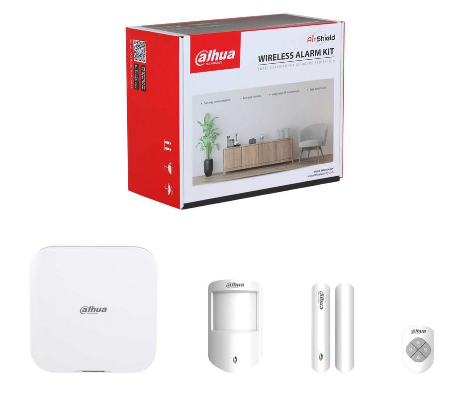 Kit de alarma wireless Dahua ARC3800H-03-W2(868), frecventa 868MHz, Wi-Fi/LAN, senzor PIR, 150 zone, telecomanda inclusa