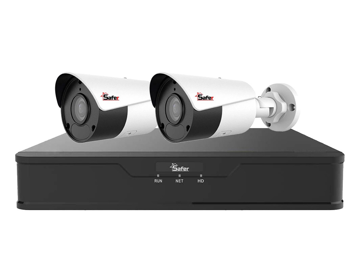 Kit de supraveghere video IP de exterior, 2 camere 4 MP, IR 50 m, NVR 4 canale, Safer, KITIP-2X-4MP420