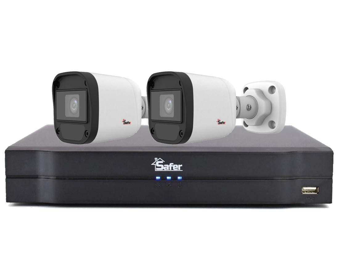 Kit de supraveghere video pentru exterior, 2 camere 5 MP, IR 20 m, DVR 4 canale, Safer, KITSAF2X-5MP2028U