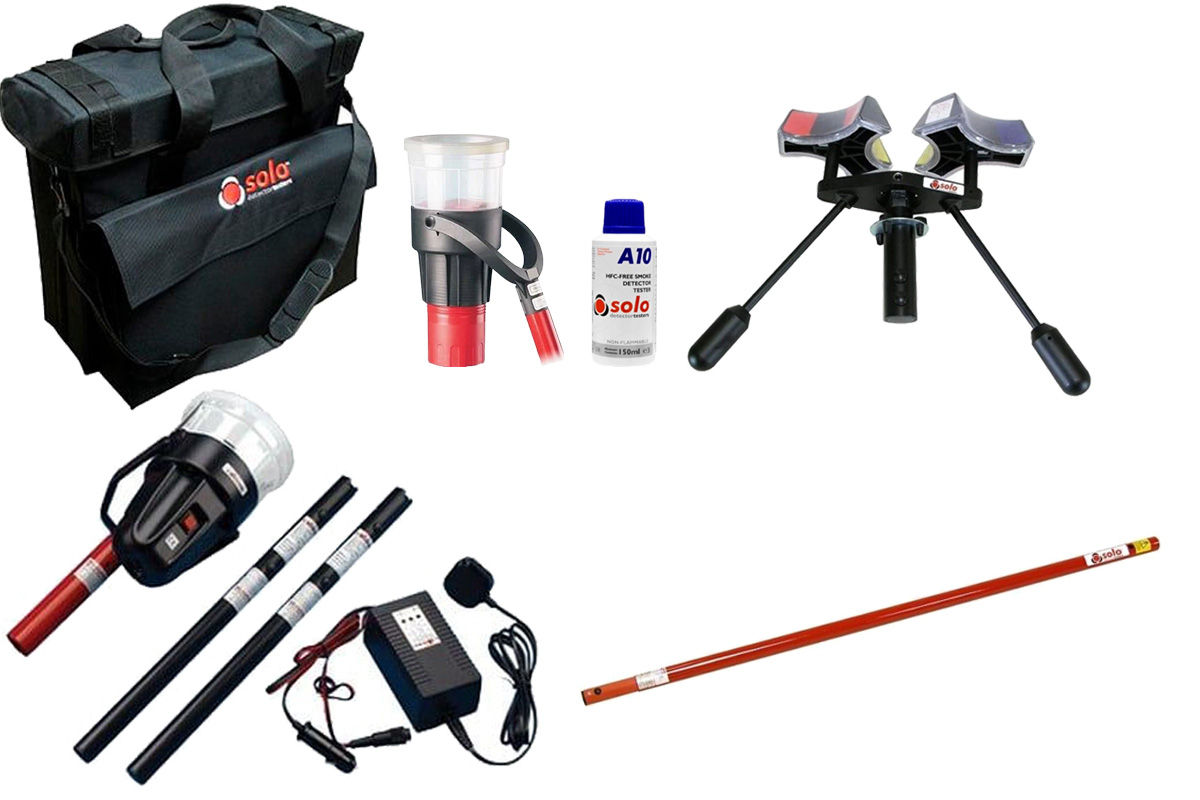 Kit complet pentru testarea detectorilor de temperatura, cu geanta, spray aerosol, dispenser, KIT SOLO 822-001