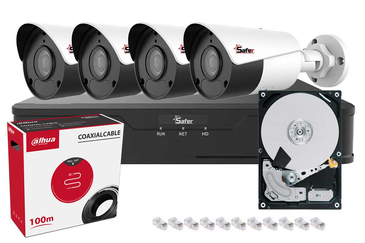 Kit de supraveghere IP complet, 4 camere exterior 4MP, IR 20 metri si NVR 4 canale KITPOE4MPEXT-2