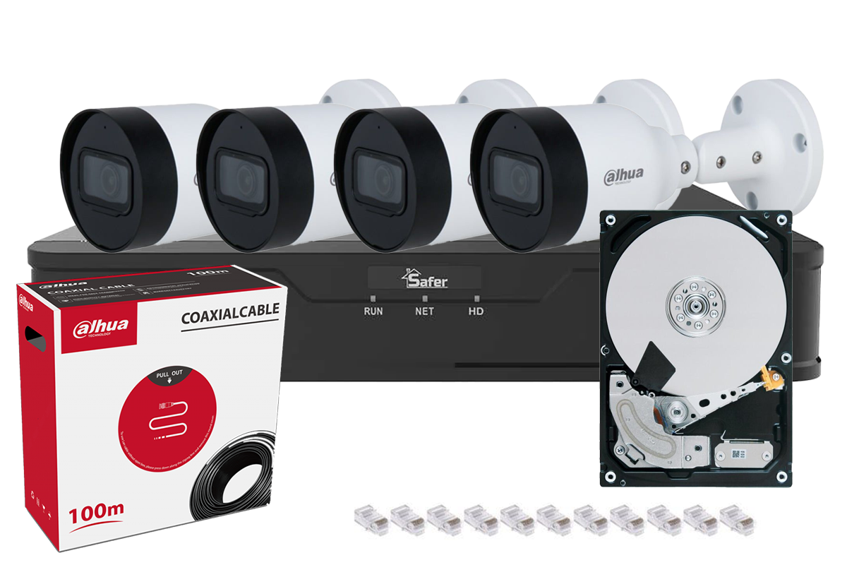 Kit de supraveghere IP complet, 4 camere exterior 5MP, IR 30 metri si NVR 4 canale KITPOE8MPEXT-2