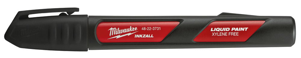 Marker cu vopsea Milwaukee INKZALL, permanent, rezistent la apa, varf acrilic, negru, 48223731