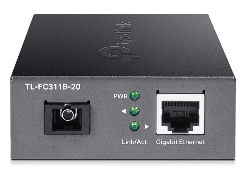 Media Convertor WDM, 1x LAN Gigabit, suporta Auto-MDI/MDIX, Extensie fibra optica 20 km, Tp-Link TL-FC311B-20