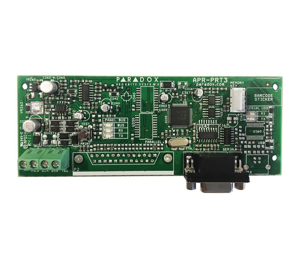 Modul interfata BUS2SER RS232 Paradox, 2048 evenimente, Protocol ASCII/C-Bus