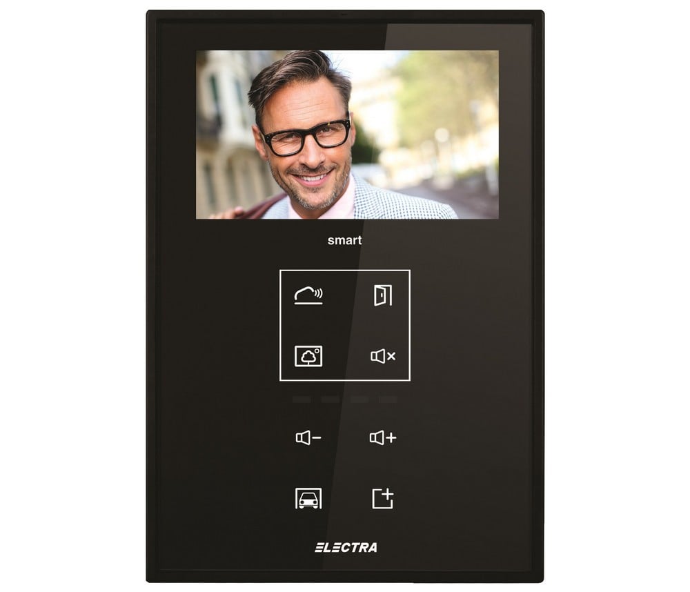 Monitor videointerfon de interior, 4.3 inch, smart, LCD color, taste touch, negru, aparent, Electra, VTM.4S083.ELBTL