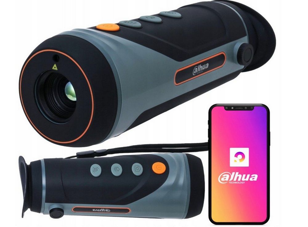 Camera termala Portabila de tip Monocular Dahua, Wifi, Detectie foc, Laser, lentila 25mm, Negru, TPC-M40-B25-G