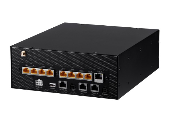 NVR 8 canale, Hanwha TRM-810S, Wireless, Mobil, 4K - 8MP, PoE, Indicatori LED, 80 Mbps, ONVIF, 2x port SATA, Alarma 6/4