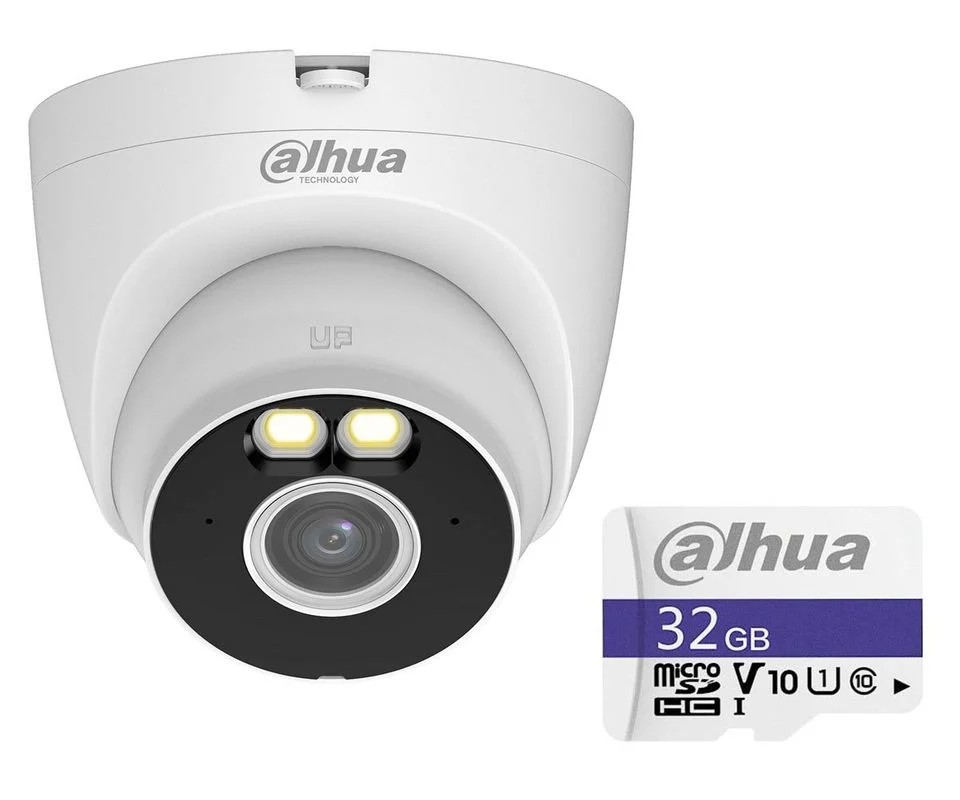 Camera Wi-Fi Dahua + card cadou, 2MP, 2.8mm, LED alb 30m, IPC-T2AP28+SD32