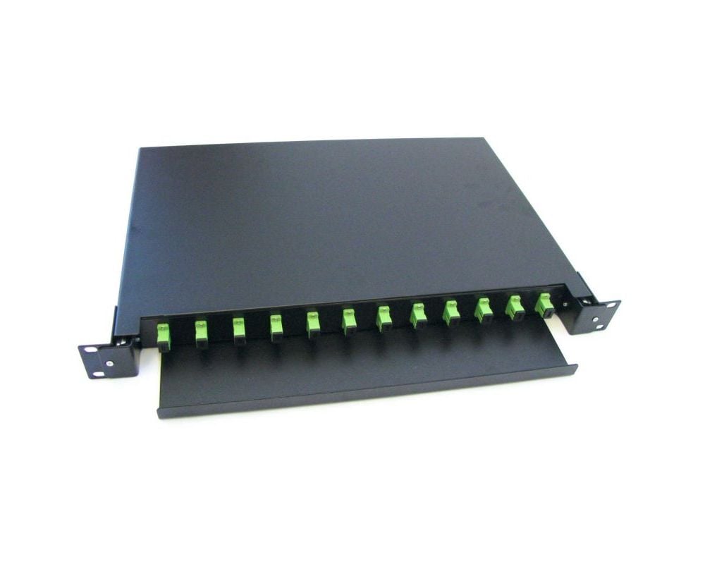 Patch Panel pentru Fibra Optica 12 adaptori SCAPC, 12 de suduri optice, 485mm x 355mm x 1U, APP06-12-SCAPC-FULL